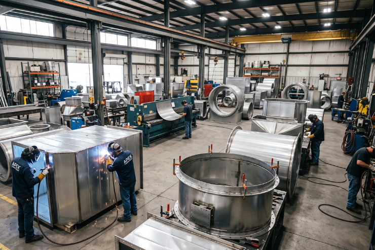 Industrial SS Ducting Fabrication Stainless Steel Duct Fabricators