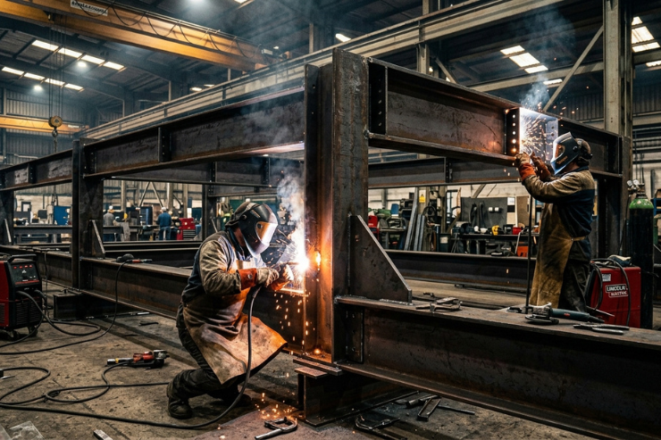 Iron Fabricated MS Shed Fabrication Service hyderabad