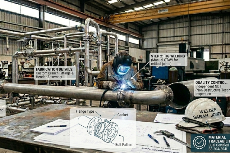 SS pipeline fabrication services in Hyderabad