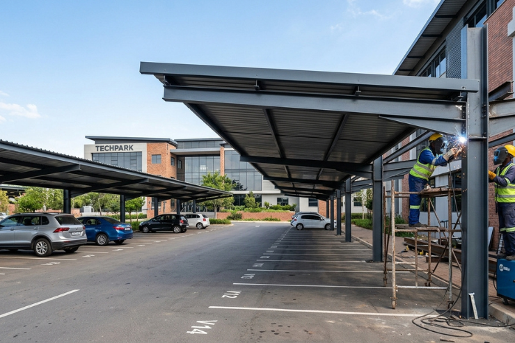 Commercial and Parking MS Shed Fabrication work services Hyderabad near me
