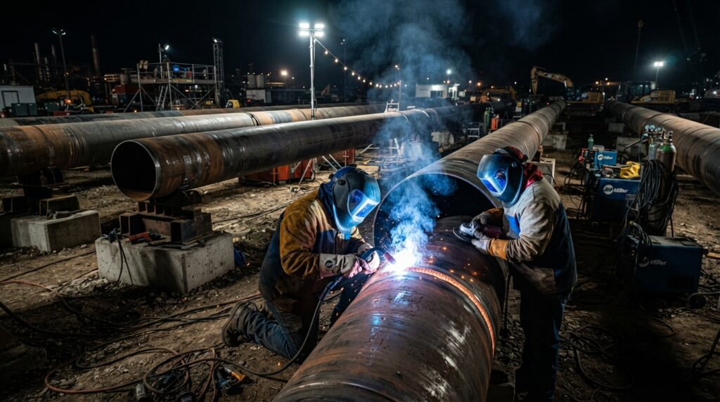 expert Industrial Pipeline Welding steel services hyderabad