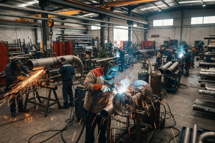 MS SS Pipe Fabrication work Erection Services hyderabad