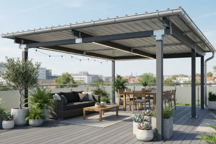 Prefab Terrace Roofing Shed services Hyderabad
