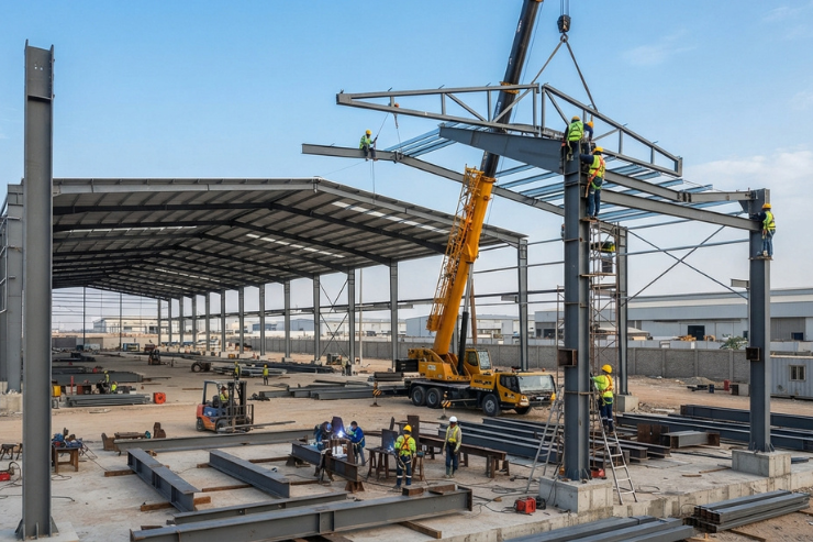 Steel Prefab PEB Shed Structures Fabrication services in Hyderabad