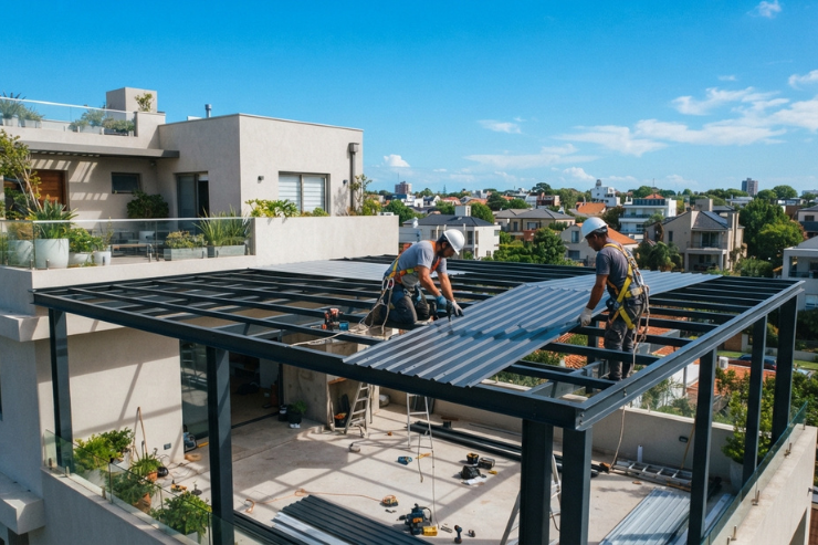Terrace Roofing Shed Fabrication Work Service Provider from Hyderabad